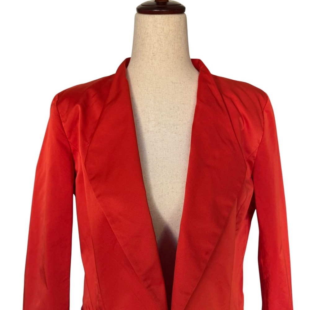 Lafayette 148 Open Front Orange-Red Collared Jacket Blazer NWT size 10 Business - Picture 2 of 11